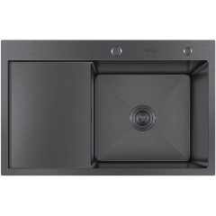 Изображение товара Мойка для кухни Hoffger 7850R BLACK (Чаша справа)