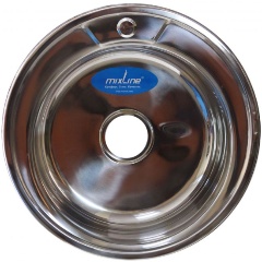 Изображение товара Кухонная мойка из нержавеющей стали MIXLINE d 51 вып 3 1/2 18см глубина, монтаж врезной