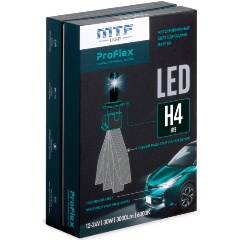 Изображение товара Светодиодные лампы MTF LIGHT серия ProFLEX H4/H19, 6000K, 3000lm, 12-24V, 30W, NO FAN, 2шт., компл.