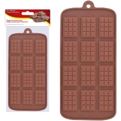 Изображение товара Форма для 12ти шоколадных конфет "Плиточки" МУЛЬТИДОМ VL80-335 силиконовая