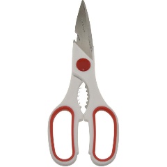 Изображение товара Ножницы кухонные МУЛЬТИДОМ белые с красным ручки, 21см