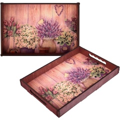 Изображение товара Поднос МУЛЬТИДОМ Прованс 35х25 см деревянный для сервировки