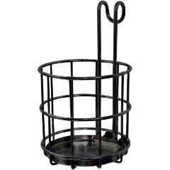 Изображение товара Подставка универсальная круглая навесная на рейлинг МУЛЬТИДОМ "Лофт" DA52-166, 9,5х9,5х16 см, черный