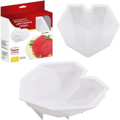 Изображение товара Форма для муссовых тортов МУЛЬТИДОМ Драгоценное сердце 20x22x5,5 см силиконовая