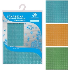 Изображение товара Занавеска для ванной комнаты "Голография" МУЛЬТИДОМ VL34-56 180x180 см