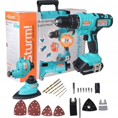 Изображение товара Мультитул Sturm! CMT1801 4 в 1 аккумуляторный инструмент с насадками 18 В