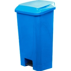 Изображение товара Контейнер мусорный ТАРА полимерный 80л., в комплекте, с педалью, с пакетодерж цв. голубой
