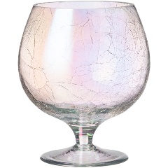 Изображение товара Стеклянная ваза MUZA aura cracle white 2 л высота 20 см