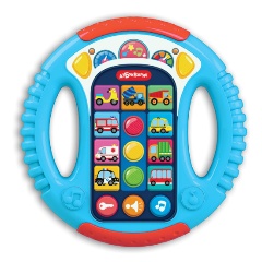 Изображение товара Музыкальный руль Веселые машинки голубой для детей от 36 месяцев