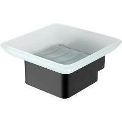 Изображение товара Мыльница Lemark SMOOTH LINE с держателем, чёрный матовый (9742017)