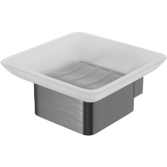 Изображение товара Мыльница Lemark SMOOTH LINE с держателем, графит (9746018)