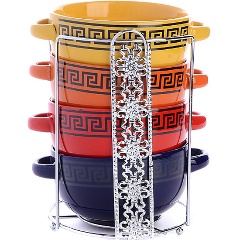 Изображение товара Набор супниц LORAINE 540мл 4 предмета на подставке (27147)