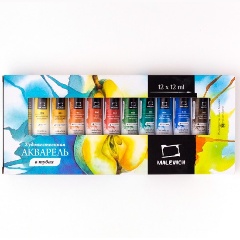 Изображение товара Набор акварельных красок Малевичъ WaterFall, 12 цв. по 12 мл