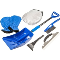 Изображение товара Набор автомобилиста зимний MEGAPOWER 9 предметов (лопата, щетка, скребок, водосгон, варежки, экран лоб. стекла)