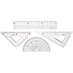 Изображение товара Набор чертежный M&G Sakura Rain (линейка, транспортир, 2 треугольника)