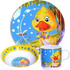 Изображение товара Набор детской посуды LORAINE "Утёнок" 3 предмета