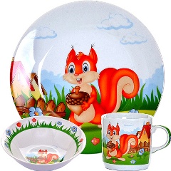 Изображение товара Набор детской посуды LORAINE "Белочка" 3 предмета