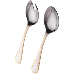 Изображение товара Набор приборов для салата EME LUIGI XVI GOLD DECOR 2 шт из нержавеющей стали с золотым декором