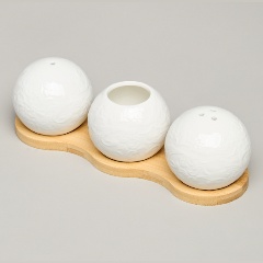 Изображение товара Набор для специй LEFARD "MUSE" 3 предмета на дерев. подставке 20х6х6 см