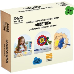 Изображение товара Набор для творчества ТРИ СОВЫ 3D панно из дерева. Цветок