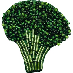 Изображение товара Набор для вышивания броши Брокколи KLART 10-003 с бисером и инструкцией