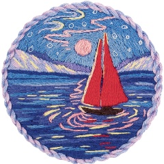 Изображение товара Набор для вышивания PANNA JK-2207 Брошь. Парусник под луной 5.5х5.5 см