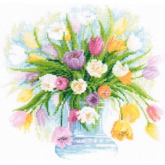 Изображение товара Набор для вышивания РИОЛИС 100/008 Акварельные тюльпаны, 30*30 см