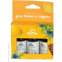 Изображение товара Набор эфирных масел БАННАЯ ЛИНИЯ Сосна, Можжевельник, Лимон, 3х15 мл