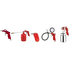 Изображение товара Набор пневмоинструмента ELITECH 0704.012100 5шт:пистолеты прод,мовил,нак.шин,шланг,краскопульт(нижн.бак,метал)