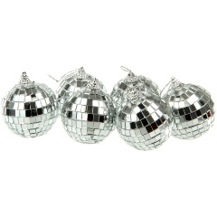 Изображение товара Набор елочных игрушек Веселый хоровод Диско шар 6шт, 6см, серебро