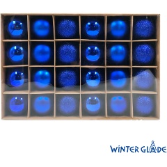 Изображение товара Шары елочные Winter Glade, пластик, 6 см, 24 шт, синий микс