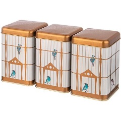 Изображение товара Набор емкостей для хранения AGNESS "paradise bird" из 3-х штук, 10,5х10,5х16 см., 1,7 л.