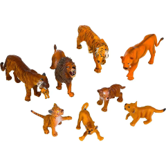 Изображение товара Набор фигурок Masai Mara MM211-256 серии "Мир диких животных": Семья тигров и семья львов, 8 предметов