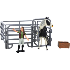 Изображение товара Набор фигурок Masai Mara MM214-316 серии "Мир лошадей": Лошадь, наездница, ограждение, кормушка (набор из 4 предметов)