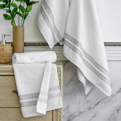 Изображение товара Набор махровых полотенец VEROSSA Reticolo 4 шт белый 50х70 и 70х140 см