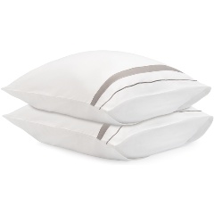 Изображение товара Наволочки из сатина Tkano 70х70 см белый с серым кантом комплект 2 шт