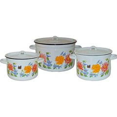 Изображение товара Набор кастрюль СТАЛЬЭМАЛЬ № 112 Цветочная (1с112)