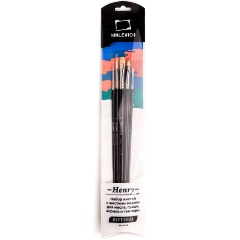 Изображение товара Набор кистей МАЛЕВИЧЪ Анри из щетины 5 штук для масляной и акриловой живописи
