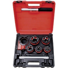 Изображение товара Набор клуппов MATRIX 77332, 1/4"-1/2"-3/4"-1"-1,25"+ плашкодержатель с трещоткой, 8 предметов