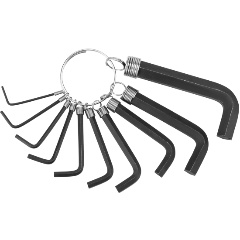 Изображение товара Набор ключей имбусовых HEX, 1.5-10 мм, CrV, 10 шт, оксидированные, на кольце, SPARTA, 112665