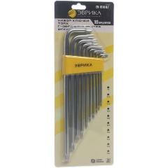 Изображение товара Набор ключей TORX ЭВРИКА Г-образных, удлиненных, 10 предметов