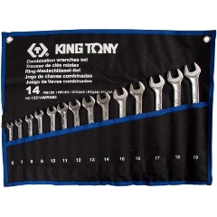 Изображение товара Набор комбинированных ключей KING TONY 12D14MRN05, 6-16мм, чехол из теторона, 14 предметов