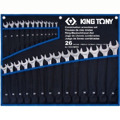 Изображение товара Набор комбинированных ключей KING TONY 6-32 мм, чехол из теторона, 26 предметов