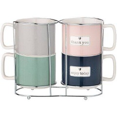 Изображение товара Набор кружек LEFARD break time 350 мл 4 шт на подставке подарочный