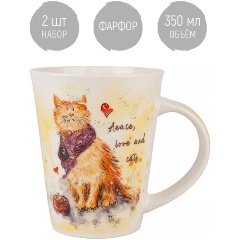 Изображение товара Набор кружек Nouvelle 2 шт. Кошка, 350 мл. (1620202-2-Н2)