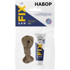 Изображение товара Набор монтажный RTP универсальная паста+лен (25мл+7гр) графит SANFIX 40713