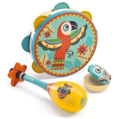 Изображение товара Набор музыкальных инструментов DJECO 06016 (маракас, кастаньет, бубен)