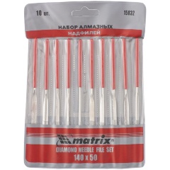 Изображение товара Набор надфилей алмазных MATRIX 15832, 140х50х3, 10 шт.
