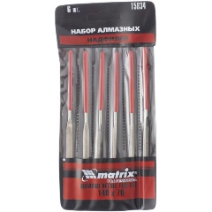 Изображение товара Набор надфилей алмазных MATRIX 15834, 140х70х3, 6 шт.