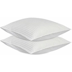 Изображение товара Набор наволочек Tkano Essential, страйп-сатин, белый, 70х70